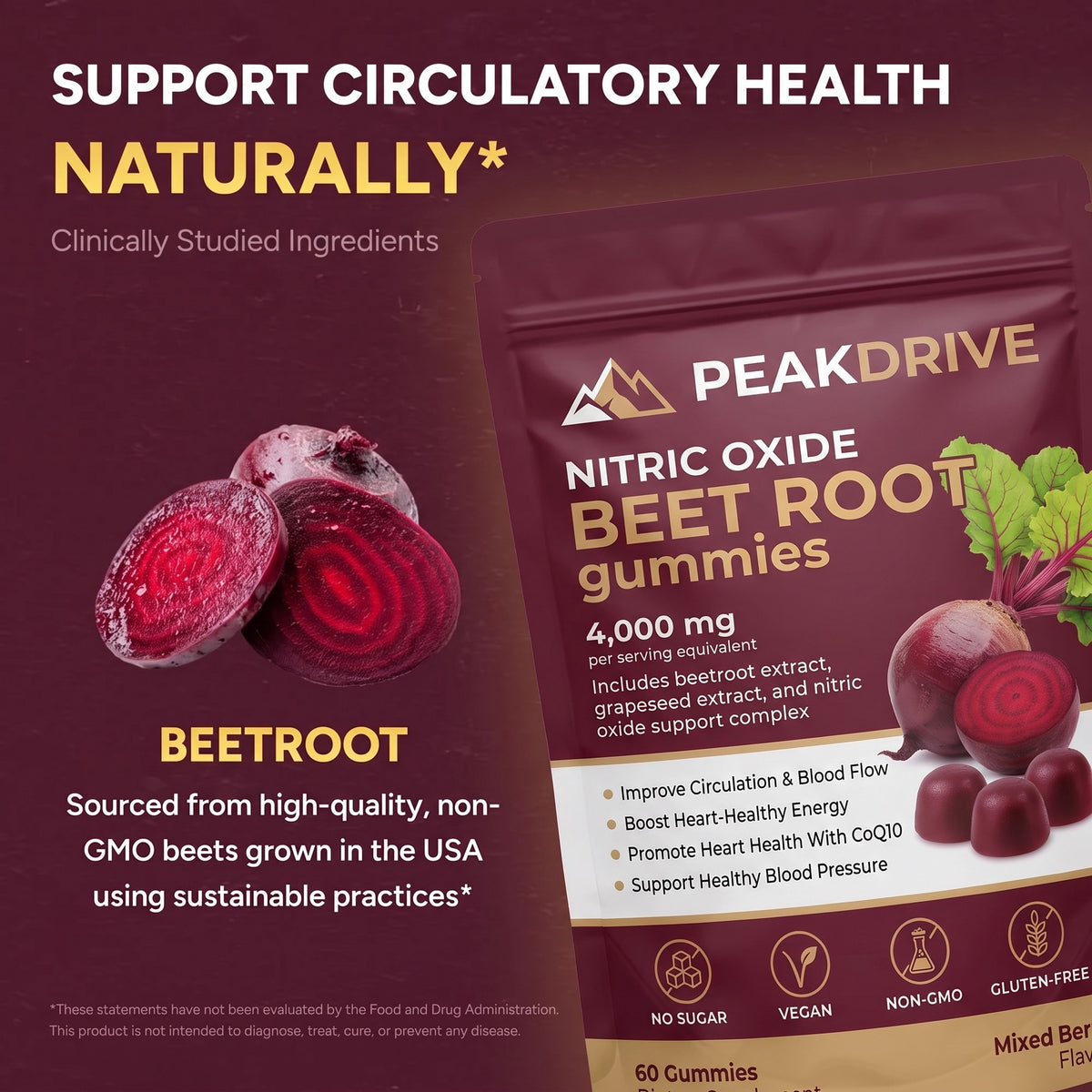 PeakDrive Beet Root Gummies
