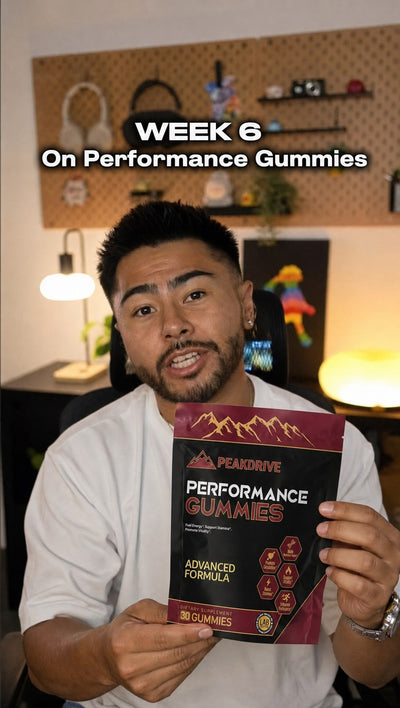 Customer with PeakDrive Performance Gummies