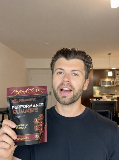 Customer with PeakDrive Performance Gummies