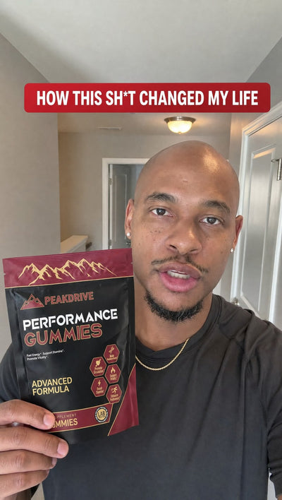 Customer with PeakDrive Performance Gummies