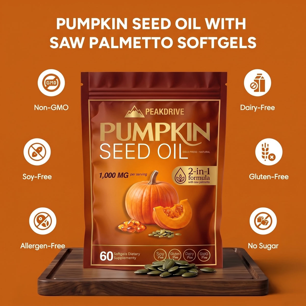 PeakDrive Pumpkin Seed Oil Softgels